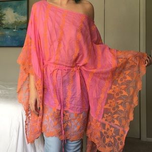 Beautiful boho colorful sheer dress top or coverup